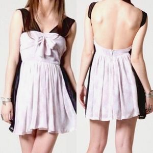 Plastic Island Lilac Backless Bow Tie Cocktail Dress
